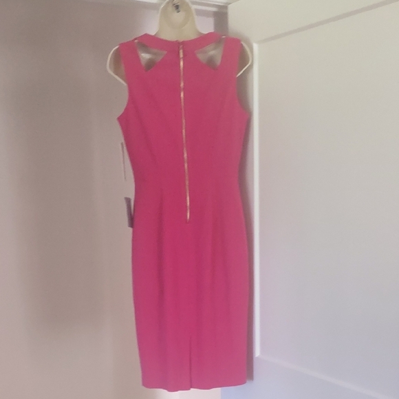 Eliza J Fuchsia Cutout Midi Dress - Size 8 - Picture 5 of 9